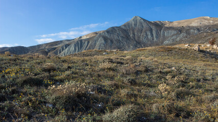 The Crimean Mountains near Feodosia and Ordzhonikidze, the Black Sea, Eastern Crimea.