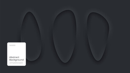 Abstract background illustration in dark neomorphism style. Minimal wallpaper, backdrop. Eps10 vector.