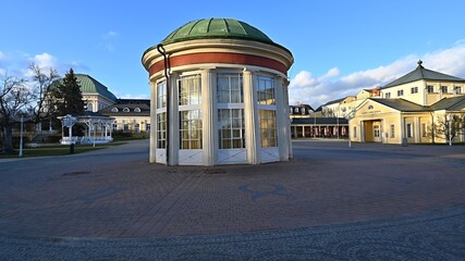 Center of spa Franzensbad with mineral spring Franz
