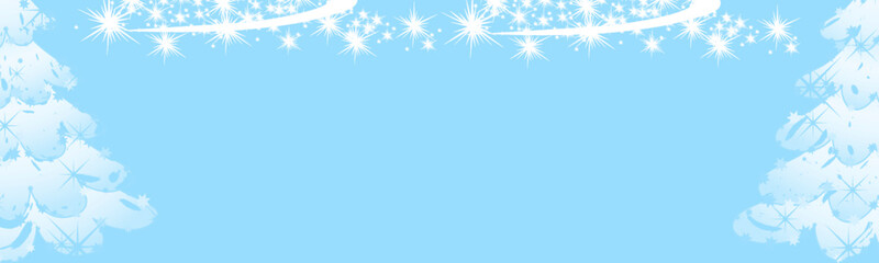 Nice and cozy Christmas banner with the silhouette of a Christmas tree and some stars on a blue background, concepts, copy space