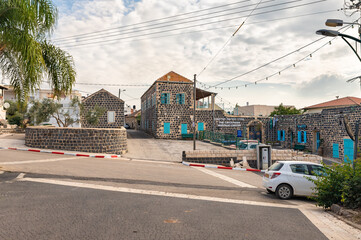 Architecture in the national Adyghe style in the Muslim Circassian - Adyghe village Kfar Kama,...