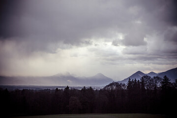 Dramatic mountain panorama in Bavarian Alps