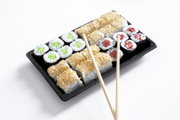 sushi and chopsticks