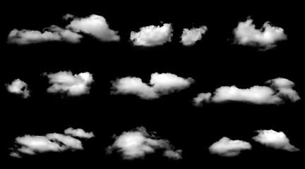cloud isolated on black background	