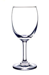 Silhouette of an empty wine glass For adding water or alcoholic beverages isolated on white background