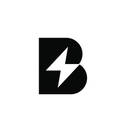 Power flash with Letter B logo design template 