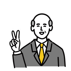 男性　シニア　スーツ　ベクター ポップ　ピース　2
