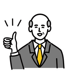 男性　シニア　スーツ　ベクター ポップ　いいね
