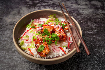 Glazed pork belly with rice