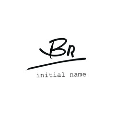 BR initial handwriting monogram name