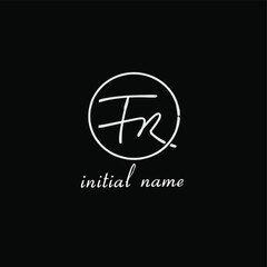 FR initial handwriting monogram name