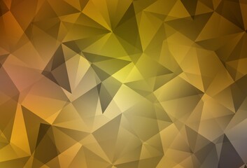 Dark Yellow vector abstract polygonal pattern.