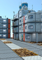 3D Rendering Science Fiction City