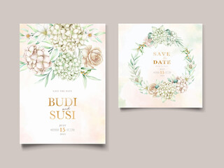 wedding card set with elegant floral