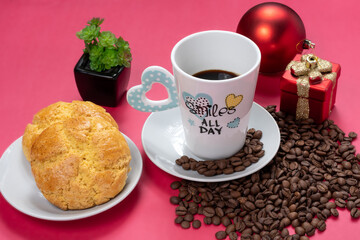 cup of coffee and cookies