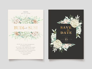 wedding card set with elegant floral