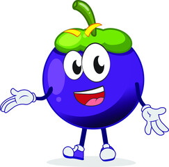 cheerful mango Steen character suggesting something