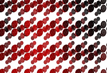 Light Red vector background with lamp shapes.