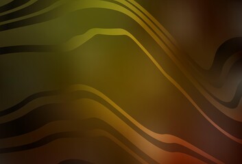 Dark Green, Yellow vector background with wry lines.