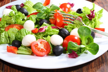 Obraz na płótnie Canvas Greek mozzarella salad