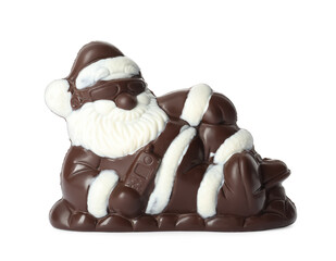 Sweet chocolate Santa Claus candy isolated on white