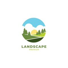 Landscape logo design illustration vector template