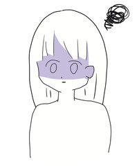 モヤモヤしているロングヘアの女性