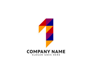 Number one logo, Logo 1 vector template