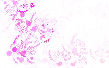 Obraz premium Light Purple, Pink vector abstract background with flowers