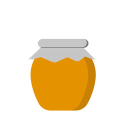 Jar honey icon. Flat design. illustration on white 