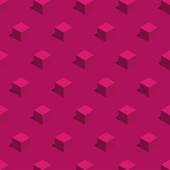 Pink cubes. Minimalistic vector texture.
