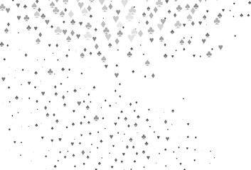 Light Silver, Gray vector template with poker symbols.