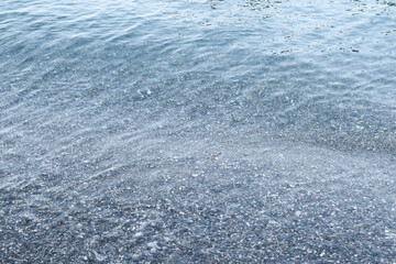 The texture of sea water, the clear clean sea surface view from above