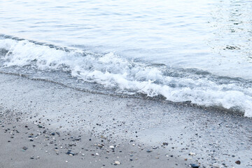Seashore, wave on the seashore, summer holiday by the sea