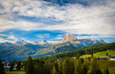 Obraz premium The mountain of Cortina D’Ampezzo, center of winter sports in Italy