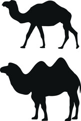 Camels silhouettes. The silhouette for marking the camel in the figure.