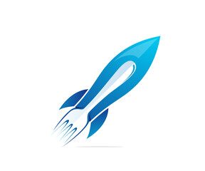 rocket food icon logo design template