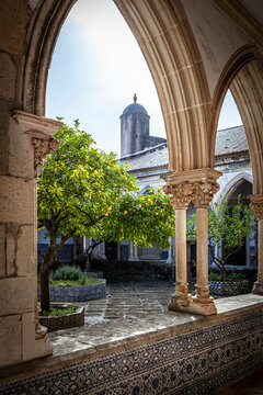 Cloisters and hallways of the Convent of Christ in Tomar, Portugal