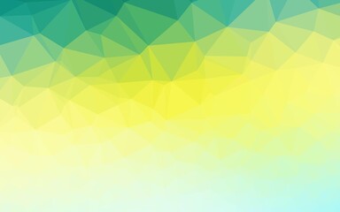 Light Green, Yellow vector shining triangular template. Glitter abstract illustration with an elegant design. Brand new style for your business design.