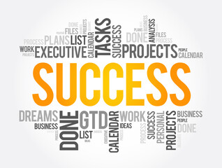 Success word cloud collage, business concept