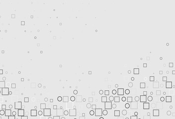 Light Silver, Gray vector texture with disks, rectangles.