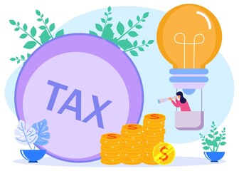 Illustration vector graphic cartoon character of pay taxes