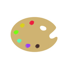 palette with paints