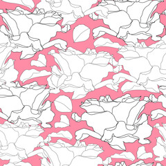 eamless pattern with flowers. Hand drawn floral background. Artwork for textiles, fabrics, souvenirs, packaging and greeting cards.