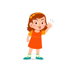 cute little kid girl showing grimace face expression gesture