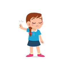 Fototapeta premium cute little kid girl show refuse expression gesture