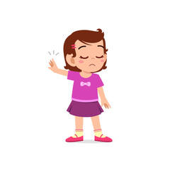 cute little kid girl show refuse expression gesture
