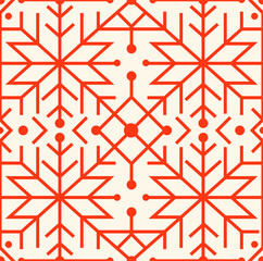 Modern scandinavian folk pattern. Seamless geometry pattern in scandinavian style. Nordic ornament for print, textile, wrapping paper. Traditional ugly sweater pattern with snowflakes in simple design