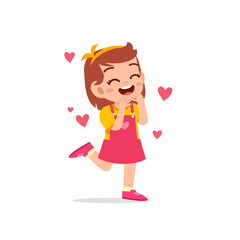 cute little kid girl feeling loved expression gesture