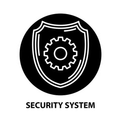security system icon, black vector sign with editable strokes, concept illustration